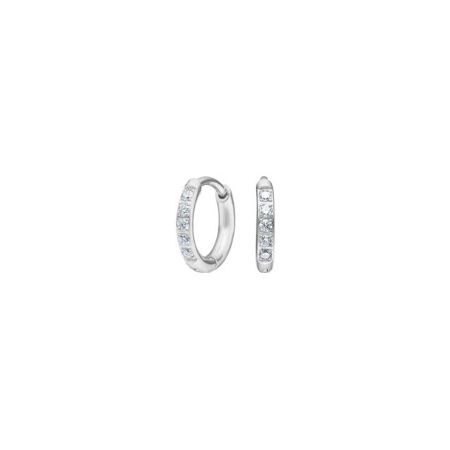 Nordahl Andersen Pure Titanium hoops i nikkelfri titanium med hvide zirkonia, 8 mm.